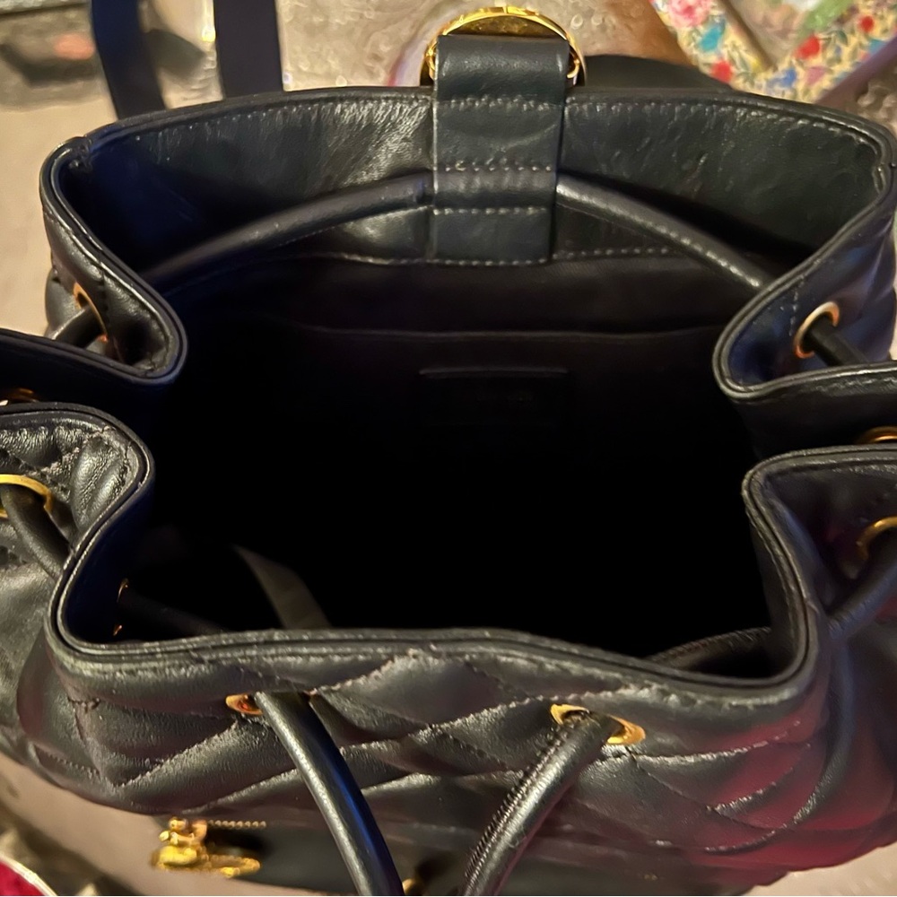 Versace Black Quilted Medusa Backpack/Bag with Gold hardware - Picture 8 of 11